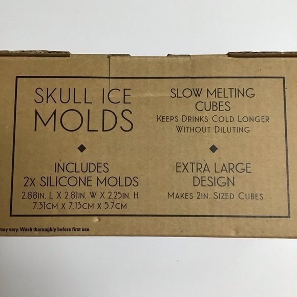 Skull Ice Cube Molds 2" XL Slow Melt Bar Drinks Silicone Studio Mercantile NEW - Picture 5 of 11